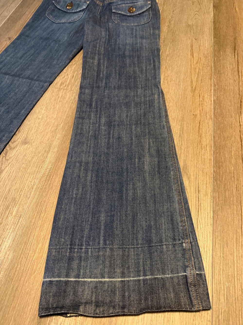 INC International Concepts Dark Blue Wide-Leg Jeans with Button Front - Picture 8 of 8
